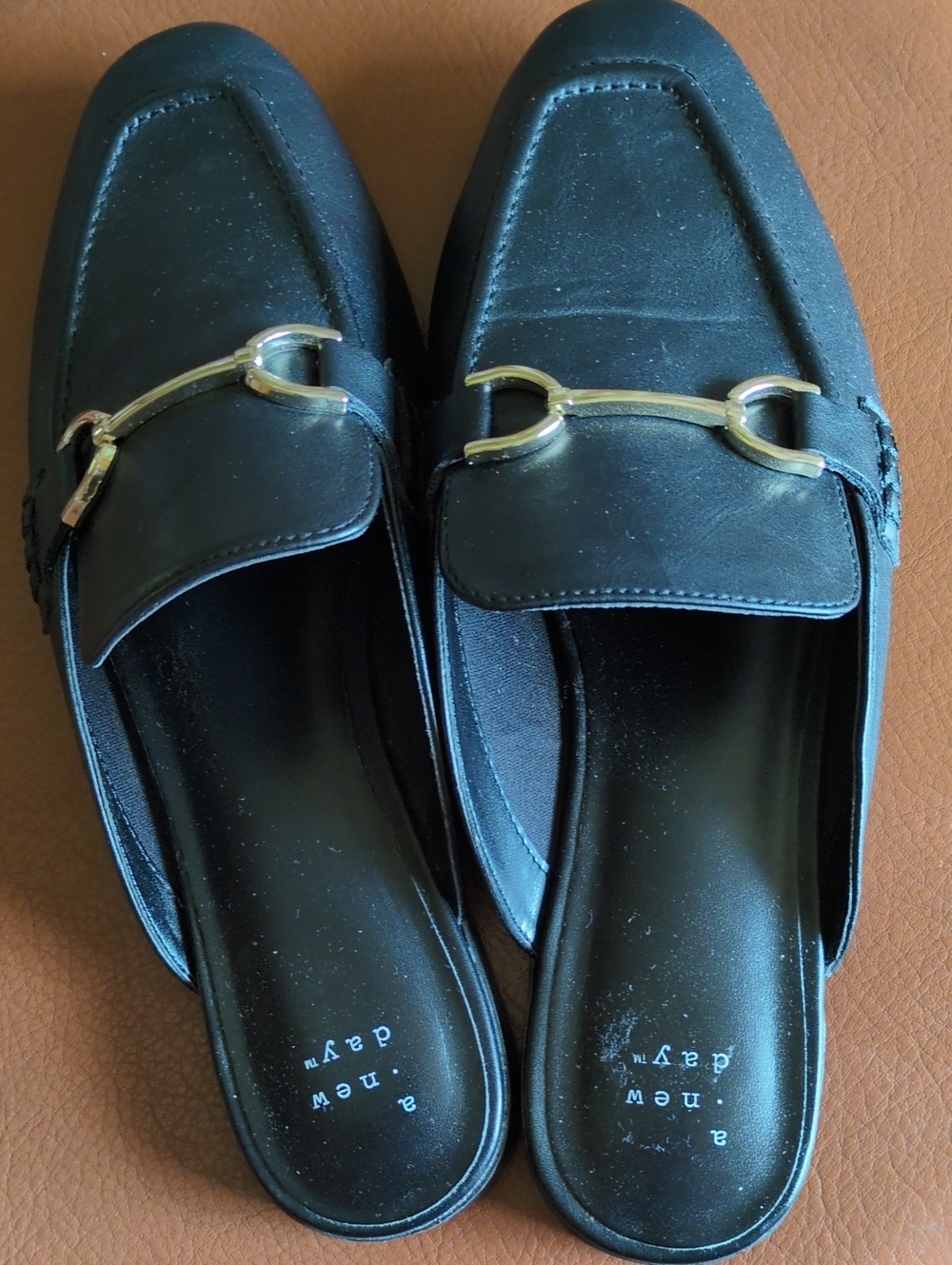 a new day slip-ons w/ gold-tone bit